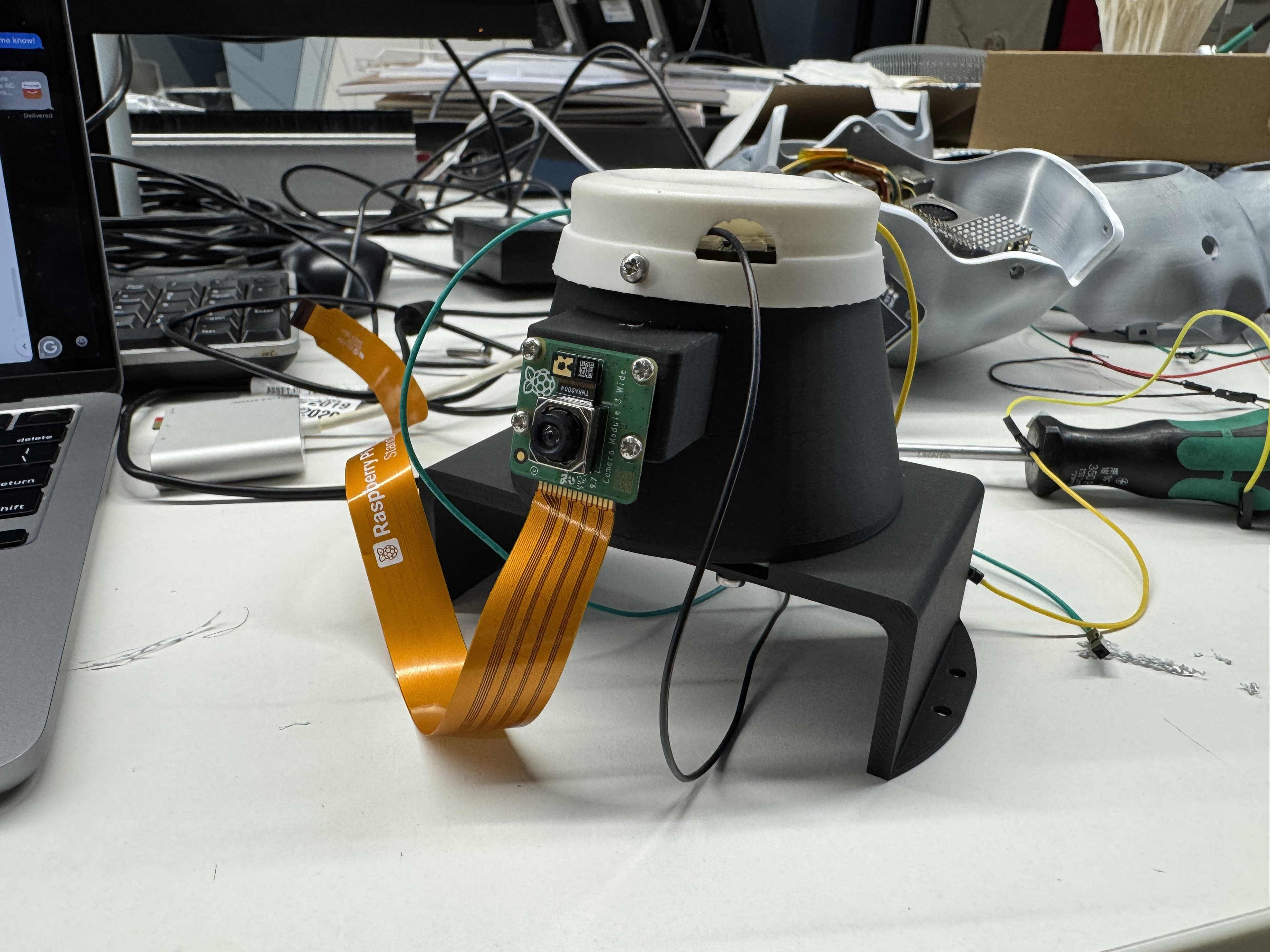 Camera, display and light assembly