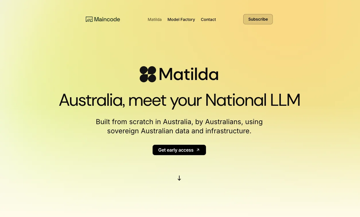 Maincode Website Hero Section